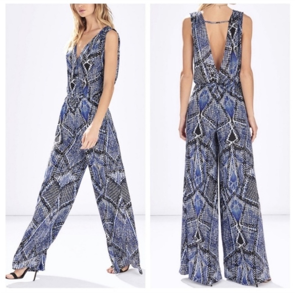 Parker Wide Leg Deep V Jumpsuit